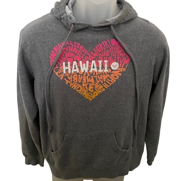 ROXY Hawaii Heart Grey Hoodie Pullover Women S Small - Picture 1 of 4